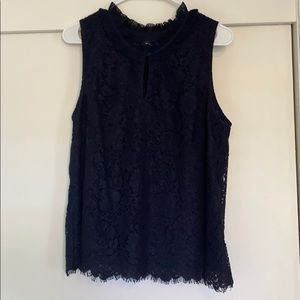 Navy JCrew Sleeveless Blouse L